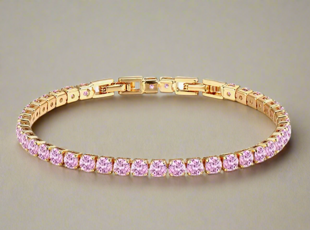 Pink Tennis Bracelet