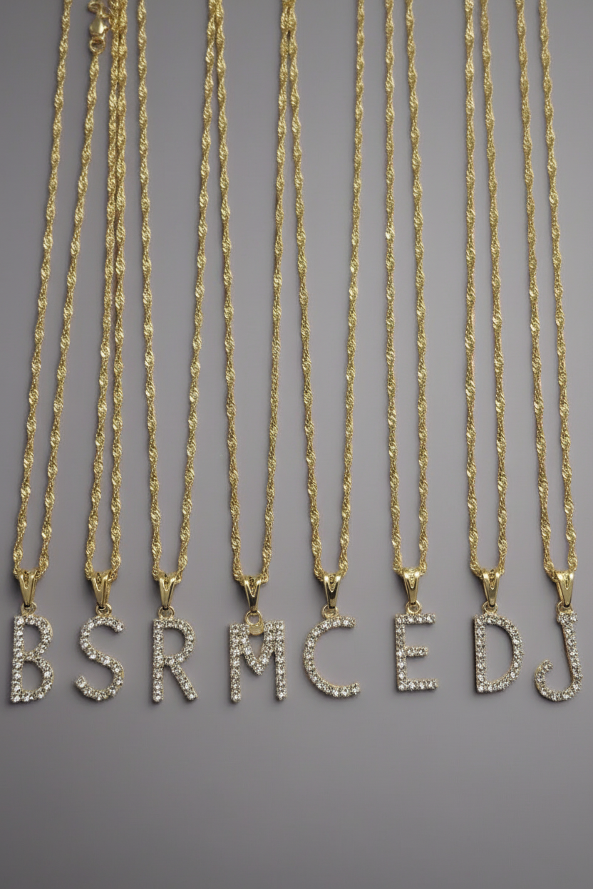 Diamond Letter Pendants