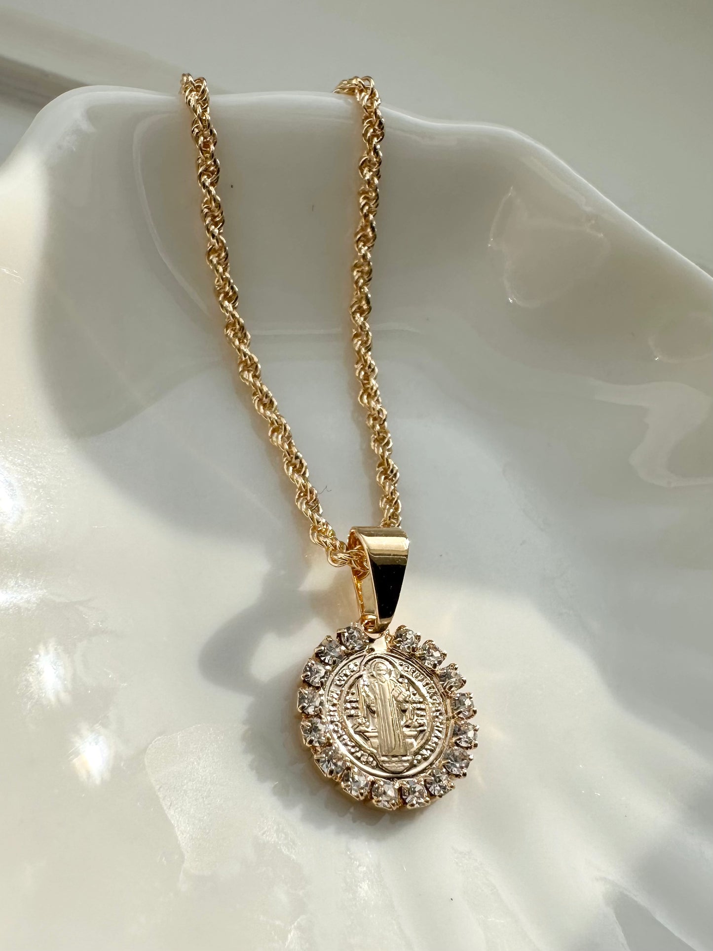 Mini Diamond Saint Pendant
