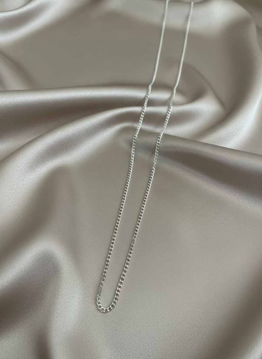 Silver Thin Curb Chain