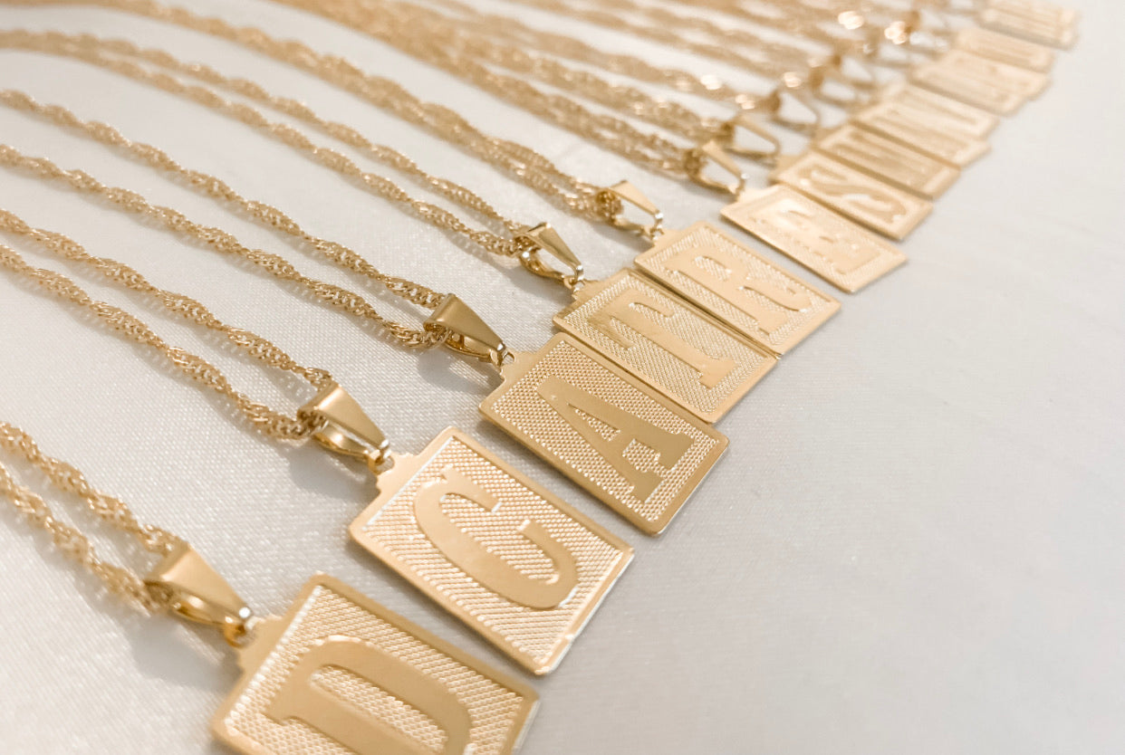 Square Letter Pendants