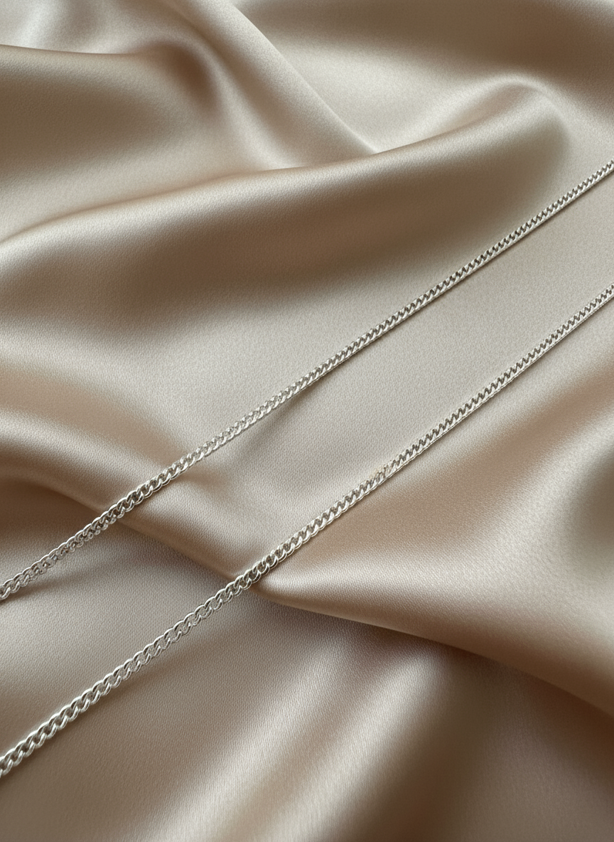 Silver Thin Curb Chain