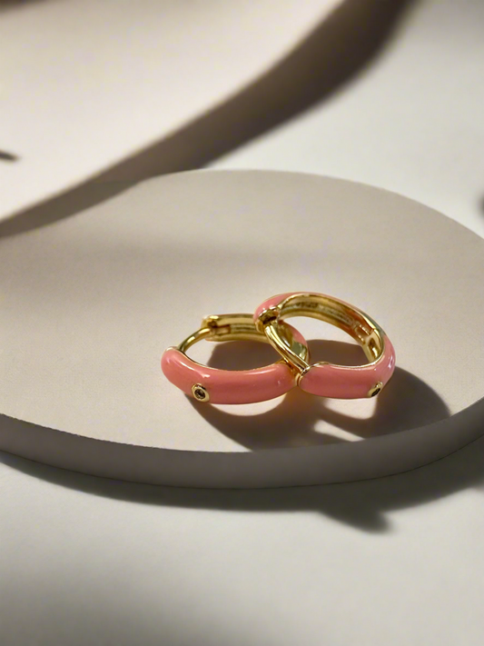 Pink Enamel Huggies