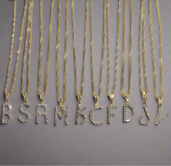 Diamond Letter Pendants