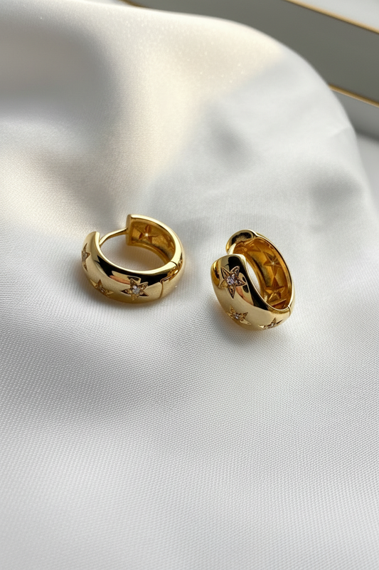 Sparkle Star Hoops