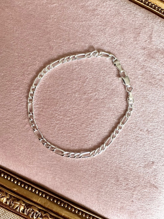 Silver Figaro Bracelet