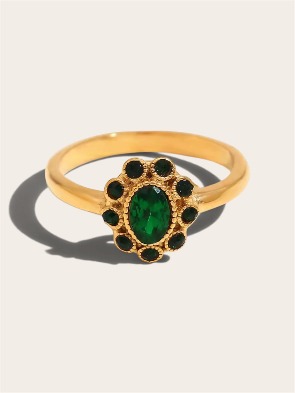 Emerald Halo Ring