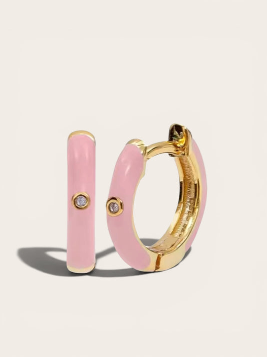 Pink Enamel Huggies