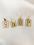Square Initial Pendants
